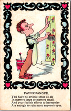 Postcard 1908 Vinegar PAPERHANGER Comic Insult Humor Occupational Satire picture