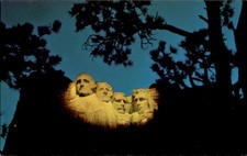 Mt. Rushmore National Memorial Illumination, 100,000 Watts, Summer Postcard picture