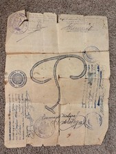 1914 Antique Old Vintage Cattle Branding Iron Registration Certificate Mexico picture