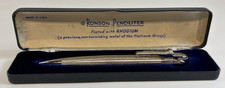 Vintage Ronson Penciliter Rhodium Plated Lighter Mechanical Pencil Box Works picture