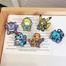6pcs Set Anime Pokemon Enamel Pins - Pikachu Squirtle Gengar Funny Cosplay picture