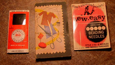 Lot of 3 Vintage Milwards,Walco Beading,Midwest Oil Adv. Sewing Needle Packages picture