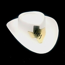 Vtg 1960s LBJ Cowboy Hat Pencil Sharpener Plastic Presidential Campaign Novelty picture
