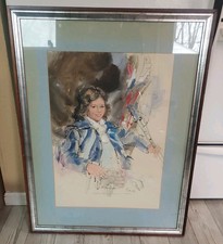 1979 Vintage Paul Melia Painting of Smiling Woman picture