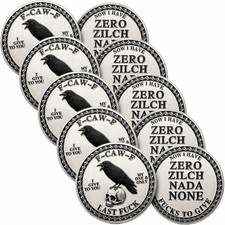 The F-CAW-F Coin, Funny Raven Skull Challenge Coin, Give Zero F*CKS (5PCS) picture