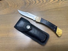 VINTAGE BUCK 110 USA folding blade hunting knife Verynice FROM 1980-81 W/ SHEATH picture