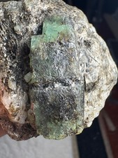 403CT High Quality Baryl War Green Emerald Crystal On Matrix From Chitral@PAK picture