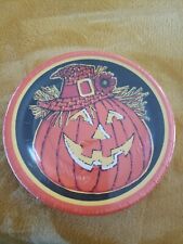Vintage Halloween Paper Plates (12) Plate Set Jack-o-Lantern *SEALED* picture