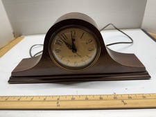Vintage GE General Electric 3H06 Pristine Tambour Wood Mantel Clock Running picture