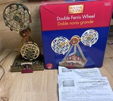 MR. CHRISTMAS ANIMATED MUSICAL LIGHTED DOUBLE FERRIS WHEEL XMAS VILLAGE DECOR picture