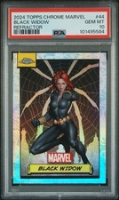 2024 Topps Chrome Marvel Black Widow PSA 10 POP 3 picture