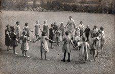 c1910s Childrens Playing Barefoot RPPC Photo Postcard COPY picture