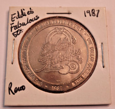 Eddies Fabulous 50s  casino Reno  $1.00 Steel gaming token 1987  RARE picture