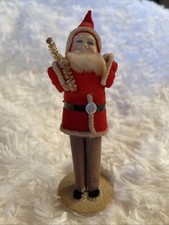 Vtg German Plastic Face Standing Belsnickel Putz Santa Claus 6