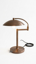 Personalized 1920s Modern Brass Table Lamp, Dome Shade Industrial Desk Lamp picture