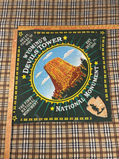 Vintage Devils Tower Wyoming Bandana 24” National Monument USA Souvenir Scarf picture