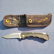 Vintage 1994 Buck 422 Bucklite Lockback Pocket Knife USA W/ Original Sheath picture