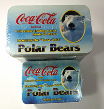 Coca-Cola Polar Bears Metal Trading Cards 2 Sealed Tins Series 1 Vintage picture