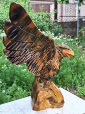 ORIGINAL Eagle Vintage Sculpture USSR Hand carved Home decor1960 Wooden figurin picture