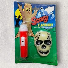 Vintage 1970s Scary Flashlight with Skull • Kids Halloween Penlight • NOS picture