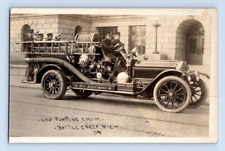 RPPC EARLY 1900'S. NEW PUMPING ENGINE, FIRE DEPT. BATTLE CREEK, MI POSTCARD DB44 picture