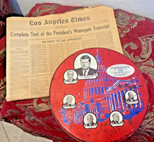 Watergate LA Times 1974 Complete/Rare 1963 Kennedy/US Presidents Tin Educational picture