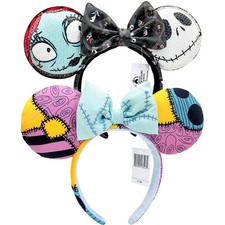 2PCS Disney- Parks Nightmare Before Christmas Sally Jack Ears Minnie Headband picture