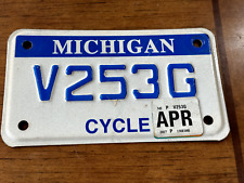 Vintage Michigan Motorcycle License Plate   T-1014 picture