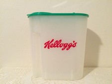VTG1996 Kelloggs Cereal Storage Container Fresh Keeper Plastic Green Lid AS IS picture