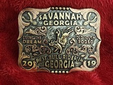 Bull Riding Ol South Rodeo Champion Trophy Buckle☆SAVANNAH GEORGIA☆2019☆Rare☆997 picture