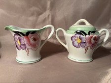 Vintage Cream And Sugar Set, Made In Japan, Hand Painted  picture