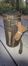 WW2 Original German gas mask canister and Mask- extra lenses. 1942 picture