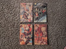 Antique 1900s Souvenir Post Card Co Set of 4 Santa Train Christmas Postcards picture