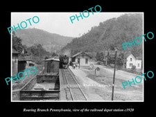 Roaring Branch Pennsylvania Railroad Station c1920 Old Large Historic Photo picture
