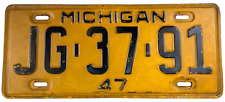 Michigan 1947 Old Auto License Plate Garage Man Cave Wall Decor Collectors picture