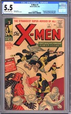 X-MEN #1 CGC 5.5 OW/WHT PAGES FIRST APPEARANCE OF THE X-MEN AND MAGNETO MARVEL picture