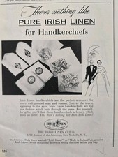 1954 Pure Irish Linen Guild for Handkerchiefs Vintage ad picture