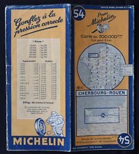 Card MICHELIN 54 CHERBOURG ROUEN 1947 Guide Bibendum tire tyre map picture