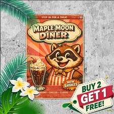 Vintage fredbear's family diner pizza 2 Poster Retro Metal Tin Sign 8x12 2026032 picture
