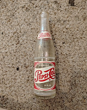 Vintage 1957 Pepsi Cola Bottle 10 oz Clear Swirl Glass Durham Burlington Roxboro picture