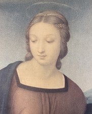 Vintage Raphael Madonna del Cardellino Textured Board Print Framed 24x20 picture
