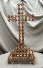 Vintage Tramp Art Wood Cross – Hand Carved Folk Art, No Nails or Glue picture
