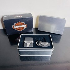 Vintage 1998 Harley-Davidson Bootstrap Zippo Lighter & Keychain never lit/new picture