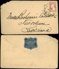 1850's NY, CAMEO Backflap HOTCHKISS et al.. Import Dealer WINES, BRANDIES, #11A picture