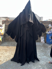 Dark Nazgul Inspired Hooded Cloak | Medieval Black Wraith Robe Halloween Costume picture