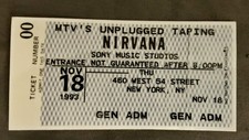 NIRVANA MTV UNPLUGGED Concert Ticket VINYL Decal/Sticker 11/18/1993 4x2” picture
