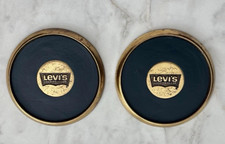 RARE HTF Levi Strauss LEVI’s Set 2 Brass Coasters 1985 One Billion $ Sales Award picture
