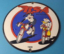 Vintage BSA Motorcycle Sign - Motor Bike Gas Pump Service Porcelain Sign picture