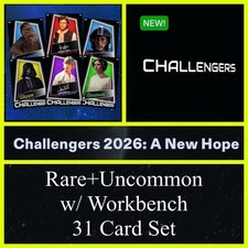 CHALLENGERS A NEW HOPE RARE+UNC w/WRKBCH 31 CARD SET-TOPPS STAR WARS CARD TRADER picture