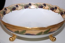 P &P Limoges Bowl SET 6 Hand Painted Black Berry - Seynie, Limoges France picture